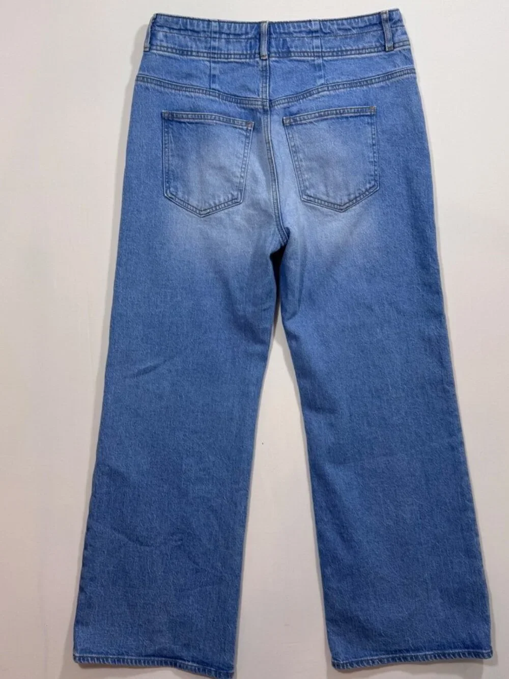LOFT High Rise Wide Leg Jeans Front Seam Light Wash Women's 28 / 6 Casual Street